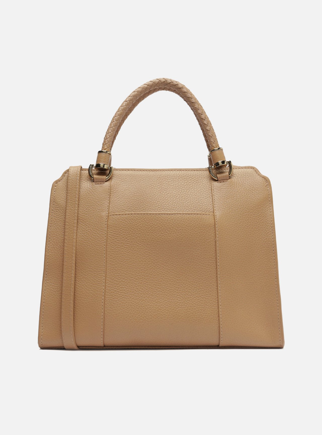 Bolsa Tote Bege Couro Piazza Grande — foto 3