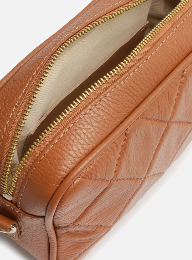 Bolsa Tiracolo Marrom Couro Matelassê Pequena