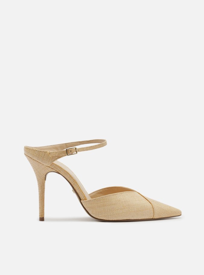 Scarpin Nude Couro Salto Alto