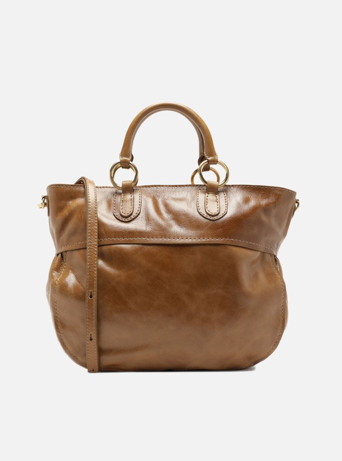 Bolsa Tote Caramelo Couro Estonado Grande Bolso