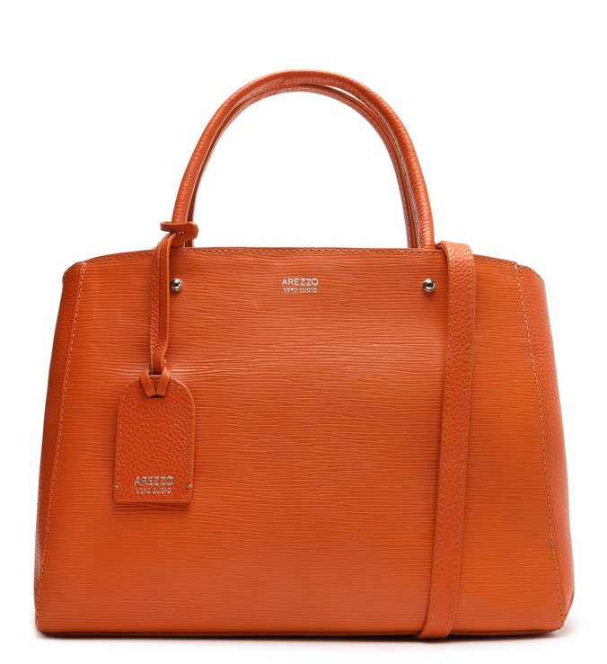 Bolsa Tote Laranja Couro Bella Média