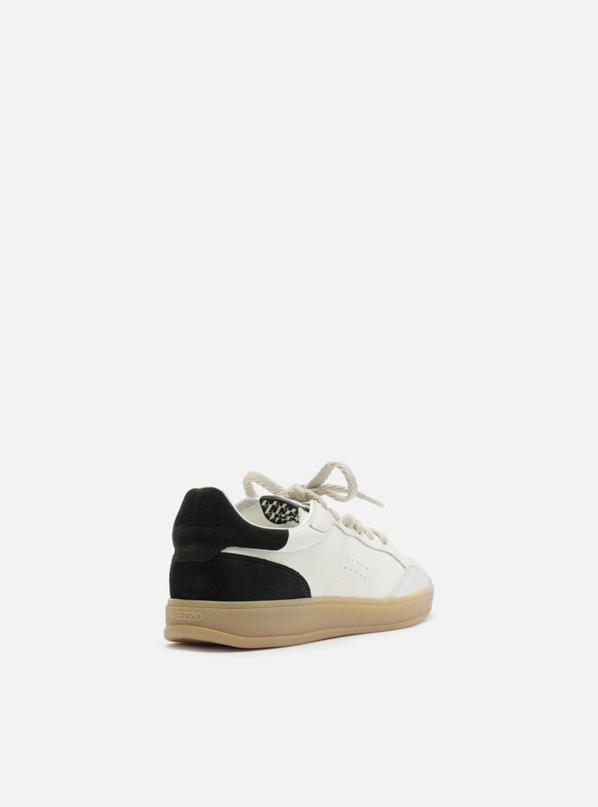 Tênis Branco Couro Amarração Preto Custom