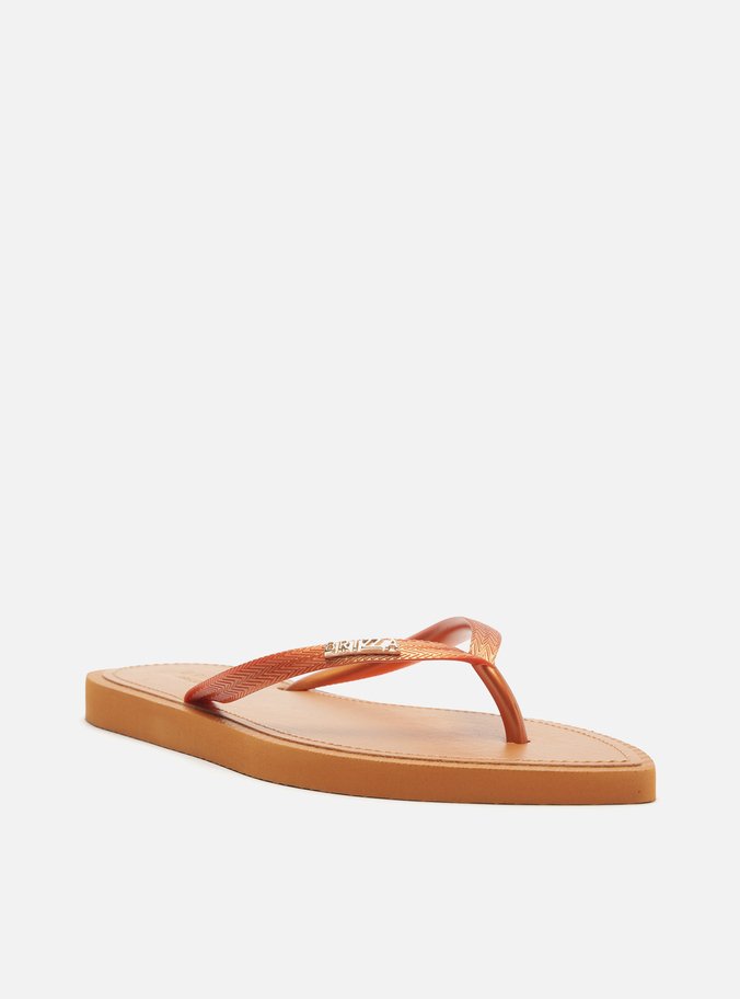 Chinelo de Dedo Marrom Bico Folha Brizza