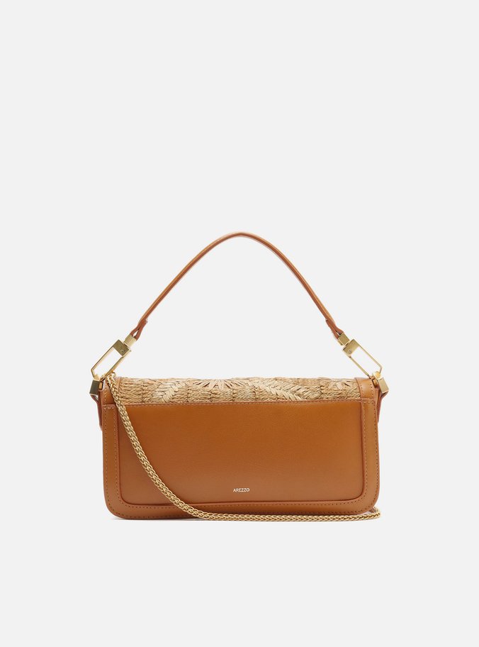 Bolsa Tiracolo Marrom Couro A001 Natural Média