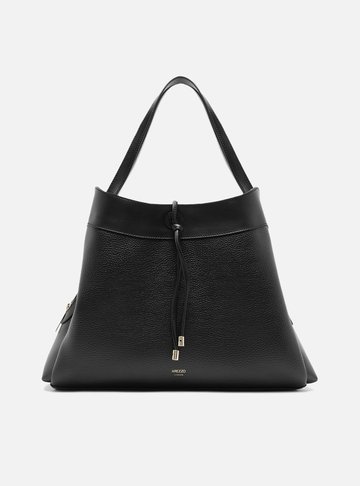 Bolsa Hobo Preta Grande Bag Charm