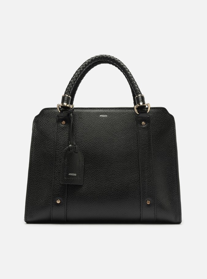 Bolsa Tote Preta Couro Piazza Grande