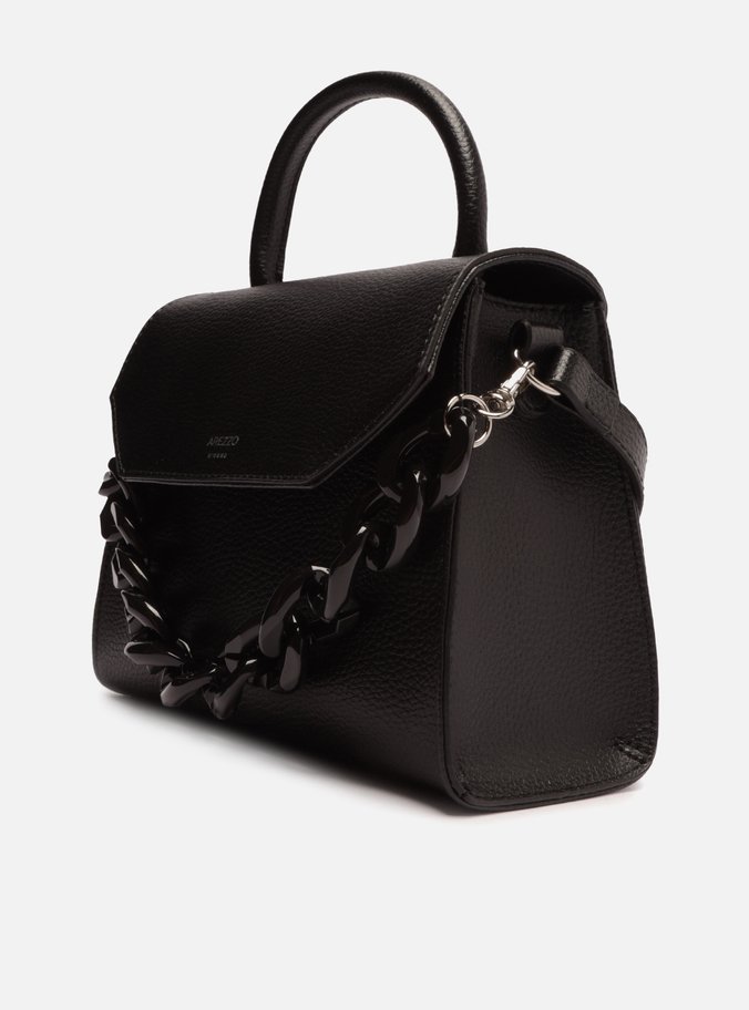 Bolsa Satchel Preta Iara Média Sporty Club