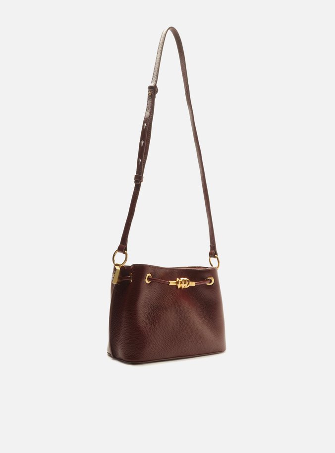 Bolsa Tiracolo Vermelha Couro Pequena Nó Metal