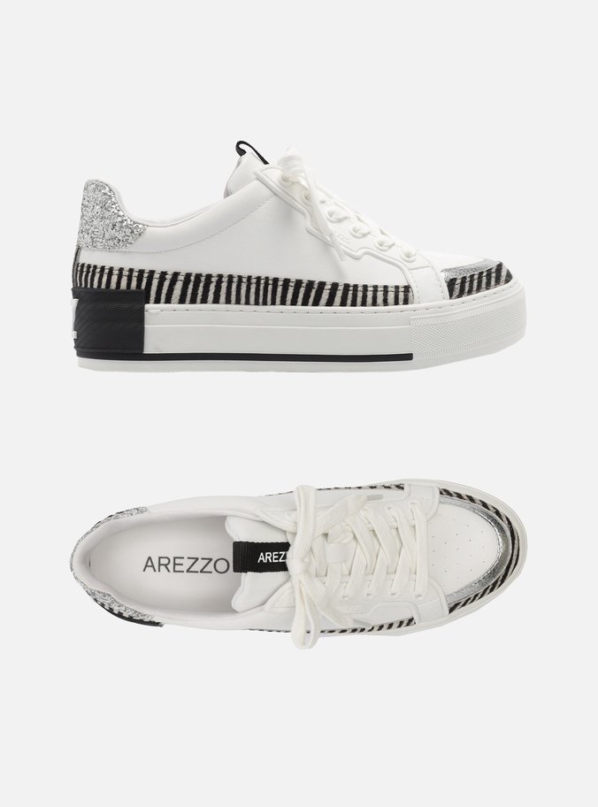 Tênis Branco Animal Print Flatform