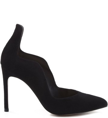 Scarpin Recortes Nobuck Preto
