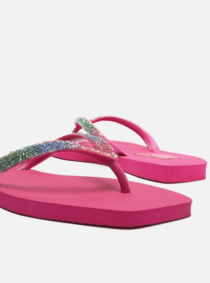 Chinelo de Dedo Roxo Tiras Color Square Brizza Triya