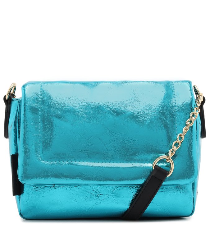 Bolsa Tiracolo Metalizada Azul Piscina Vicky