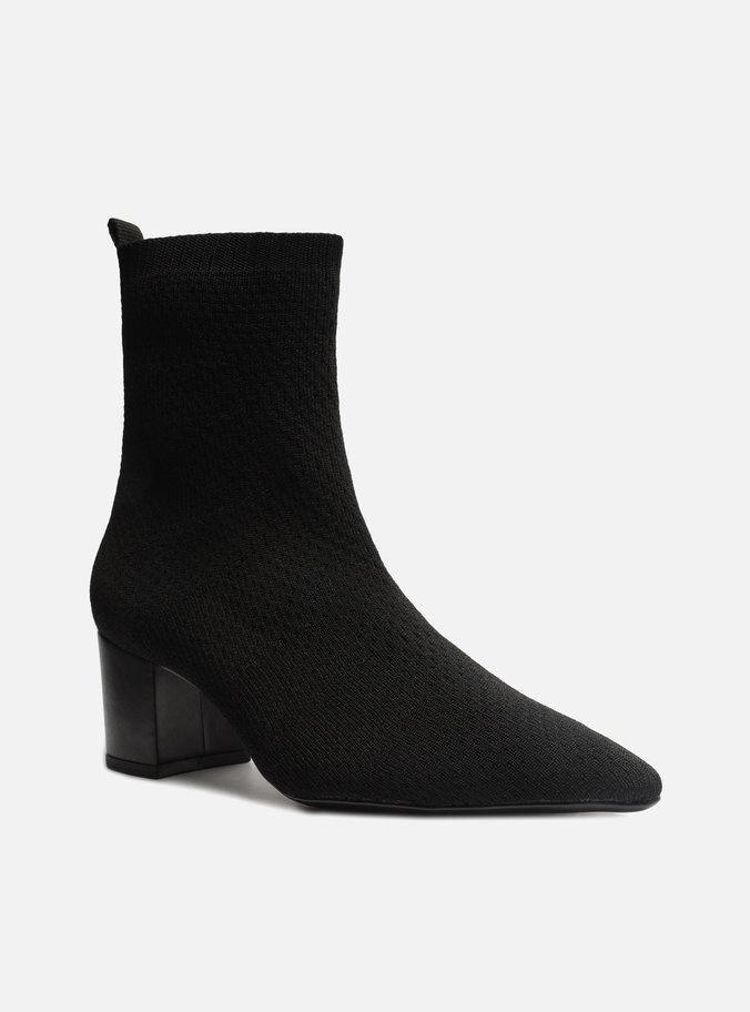 Bota Preta Knit Cano Médio Easy