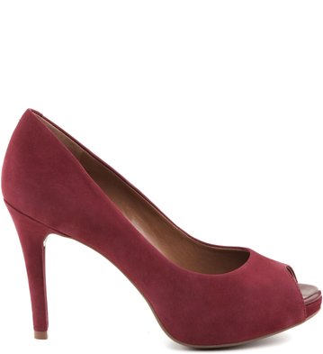 Peep Toe Acamurçado Vinho