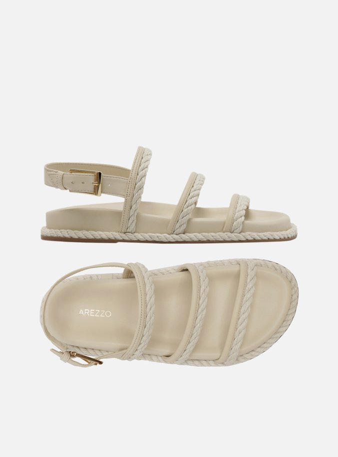 Sandália Papete Off-White Tiras Trançadas