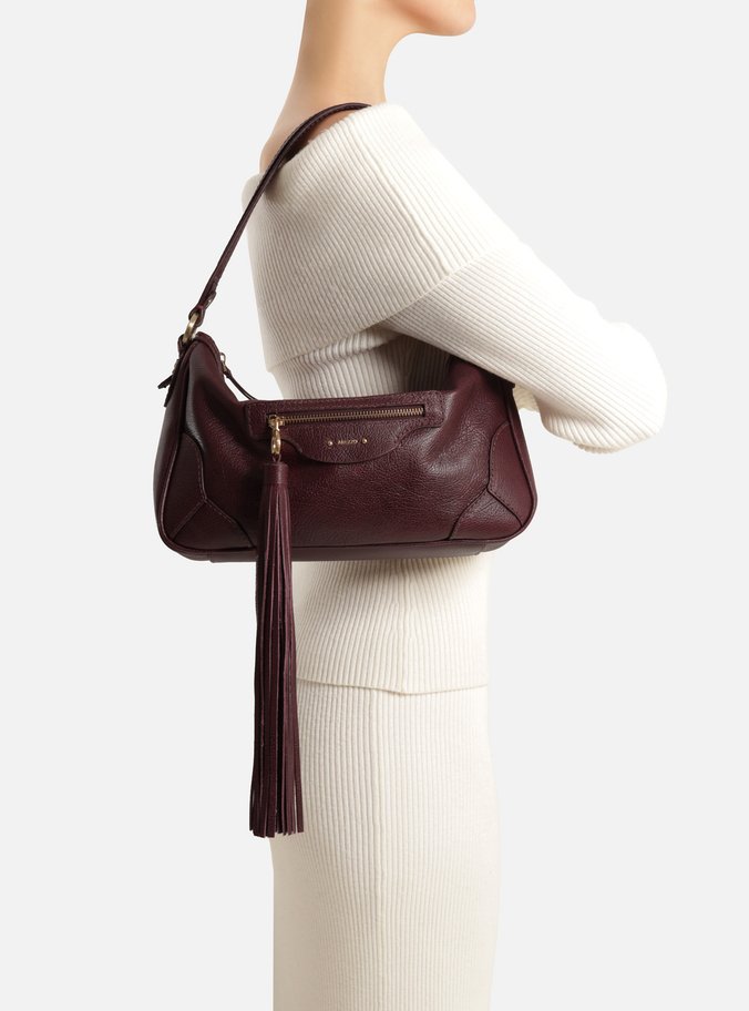 Bolsa Shoulder Bordô Couro Grande Barbicacho
