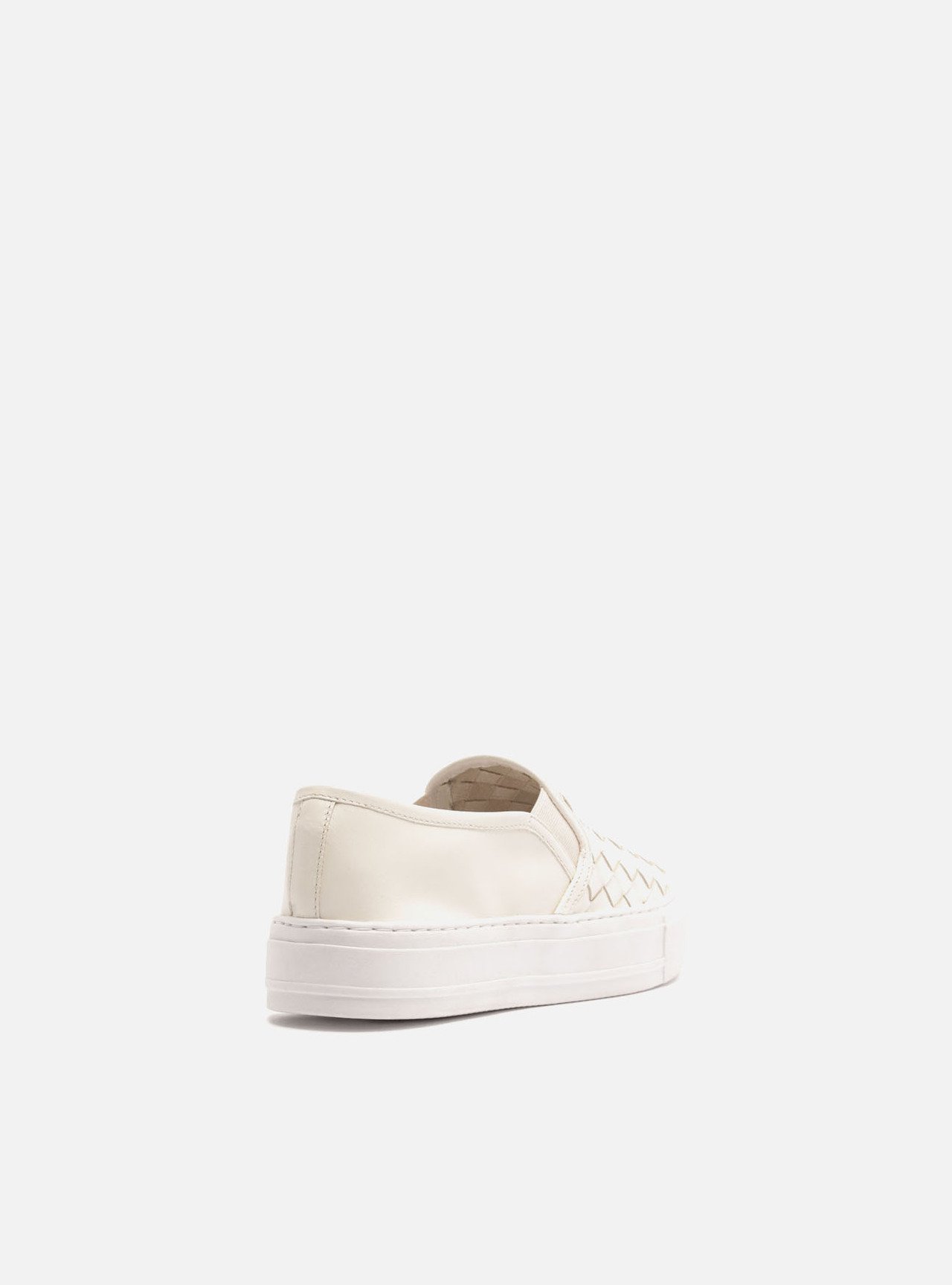 Tênis Branco Couro Salto Flatform Tressê — foto 3