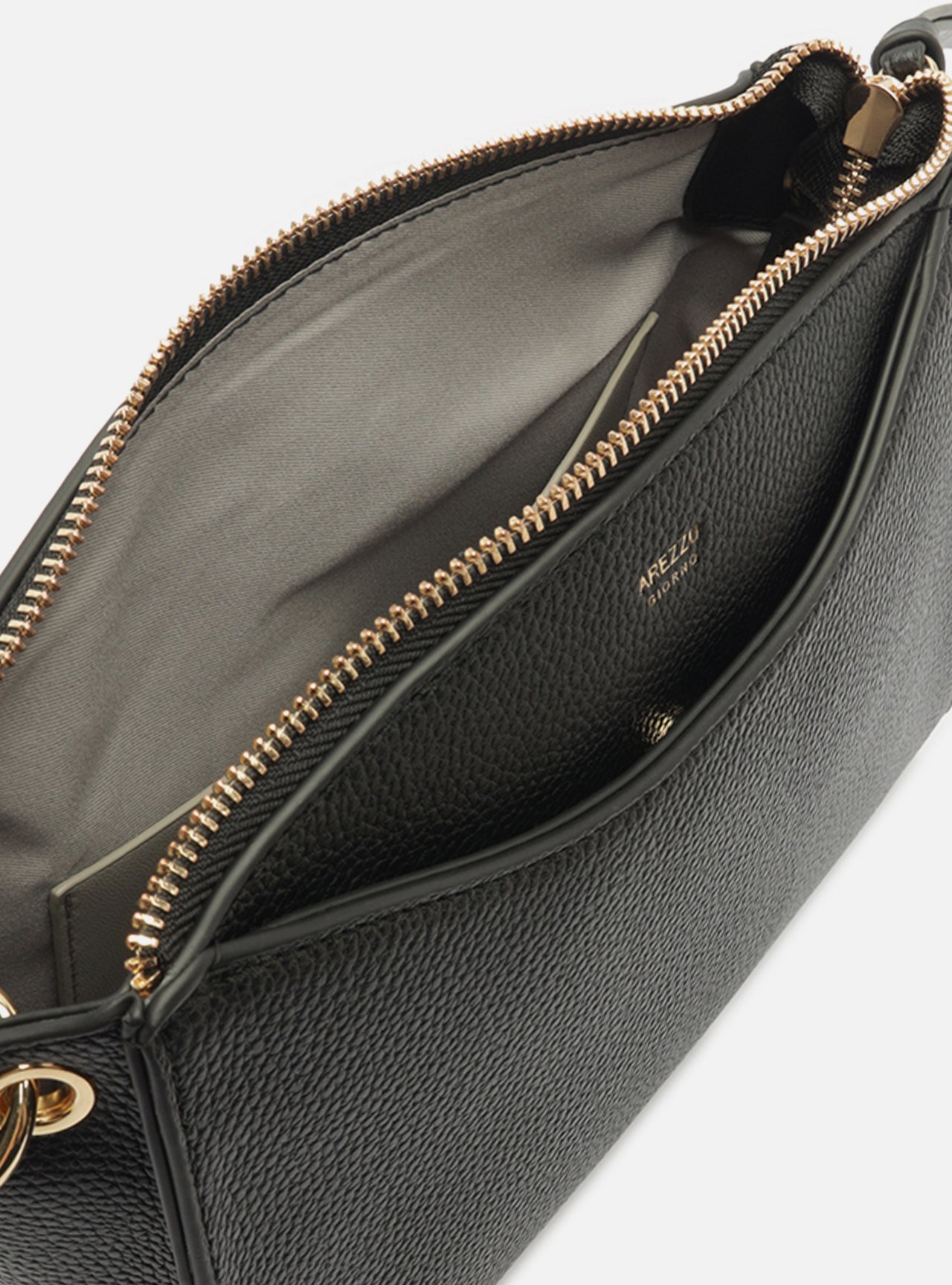 Bolsa Tiracolo Preta Média Alça Metais — foto 4