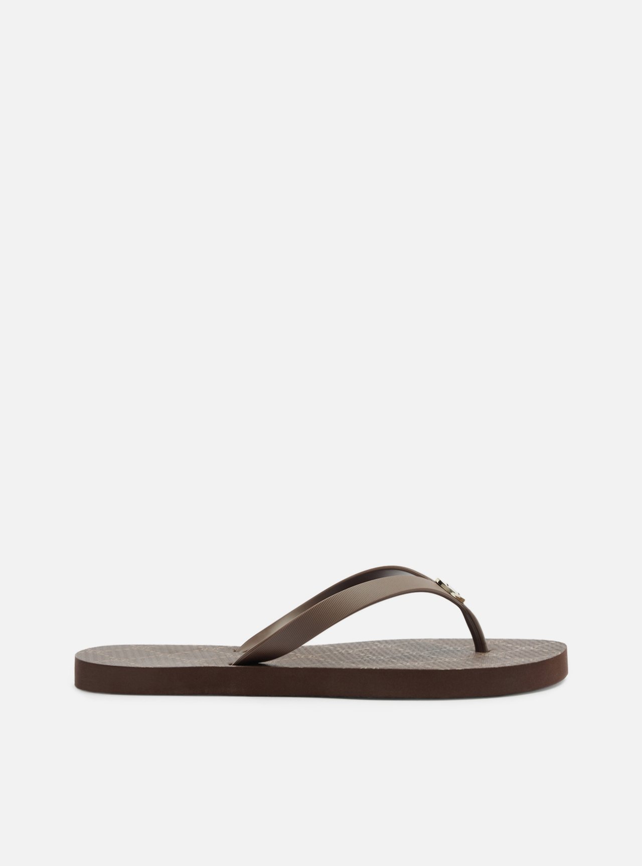 Chinelo de Dedo Marrom Flatform Metais Brizza — foto 3
