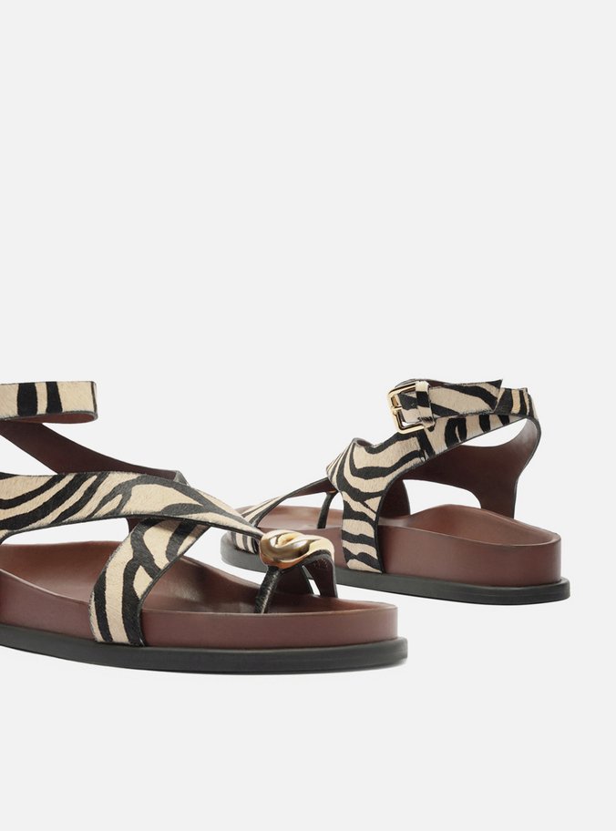 Sandália Papete Animal Print Metal Bold