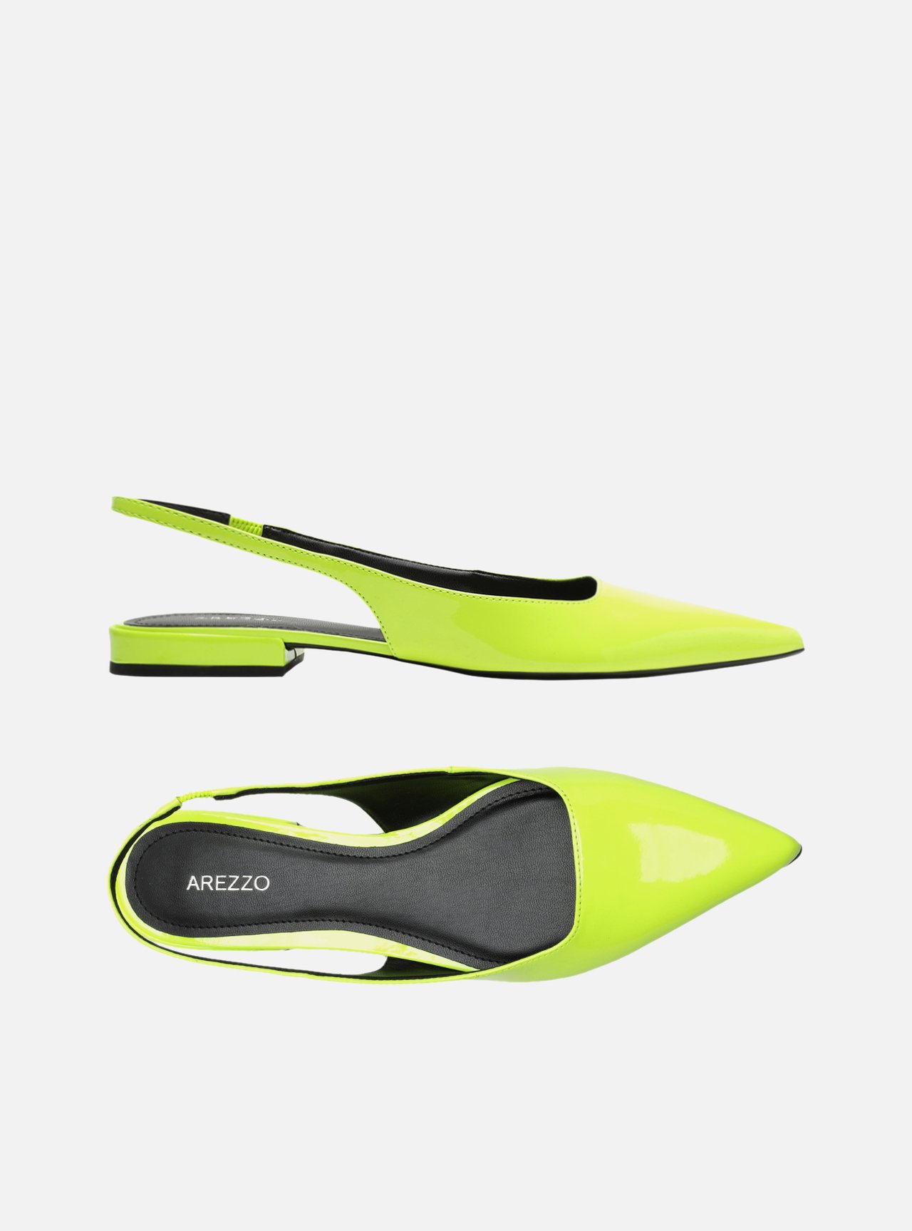 Sapatilha Verde Verniz Bico Fino Slingback — foto 5