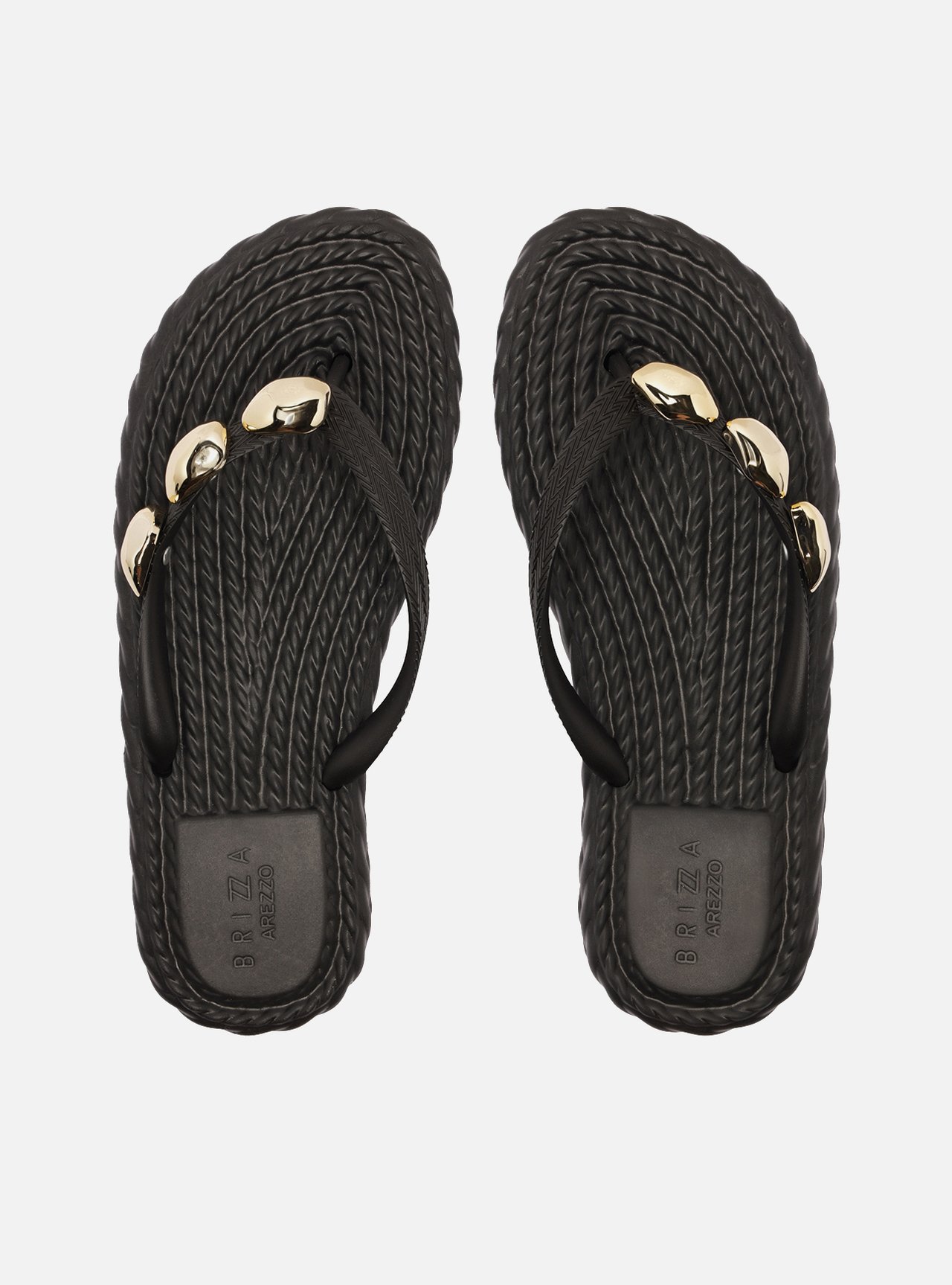 Sandália Preta Flatform Marrocos Flip Flop Metal — foto 3