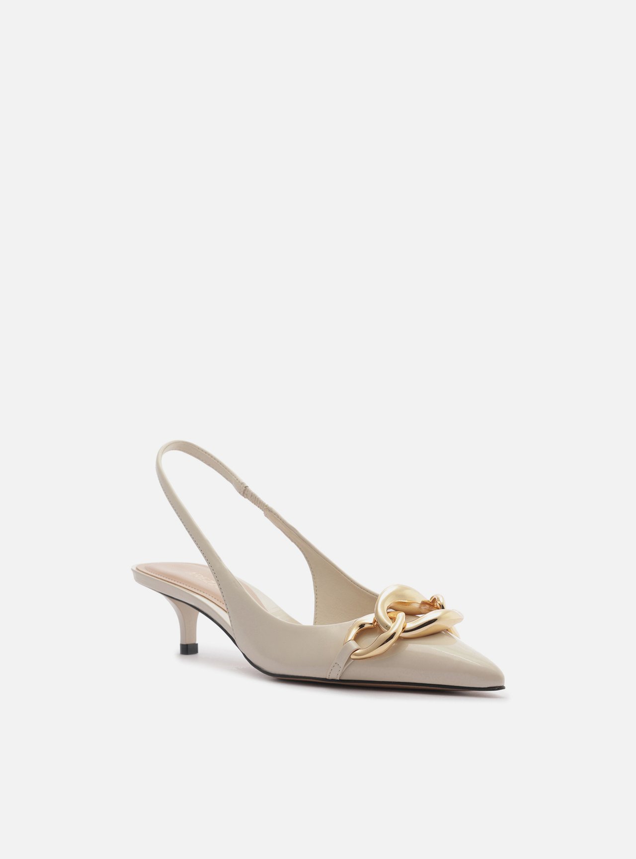 Scarpin Branco Salto Kitten Slingback Elos — foto 3