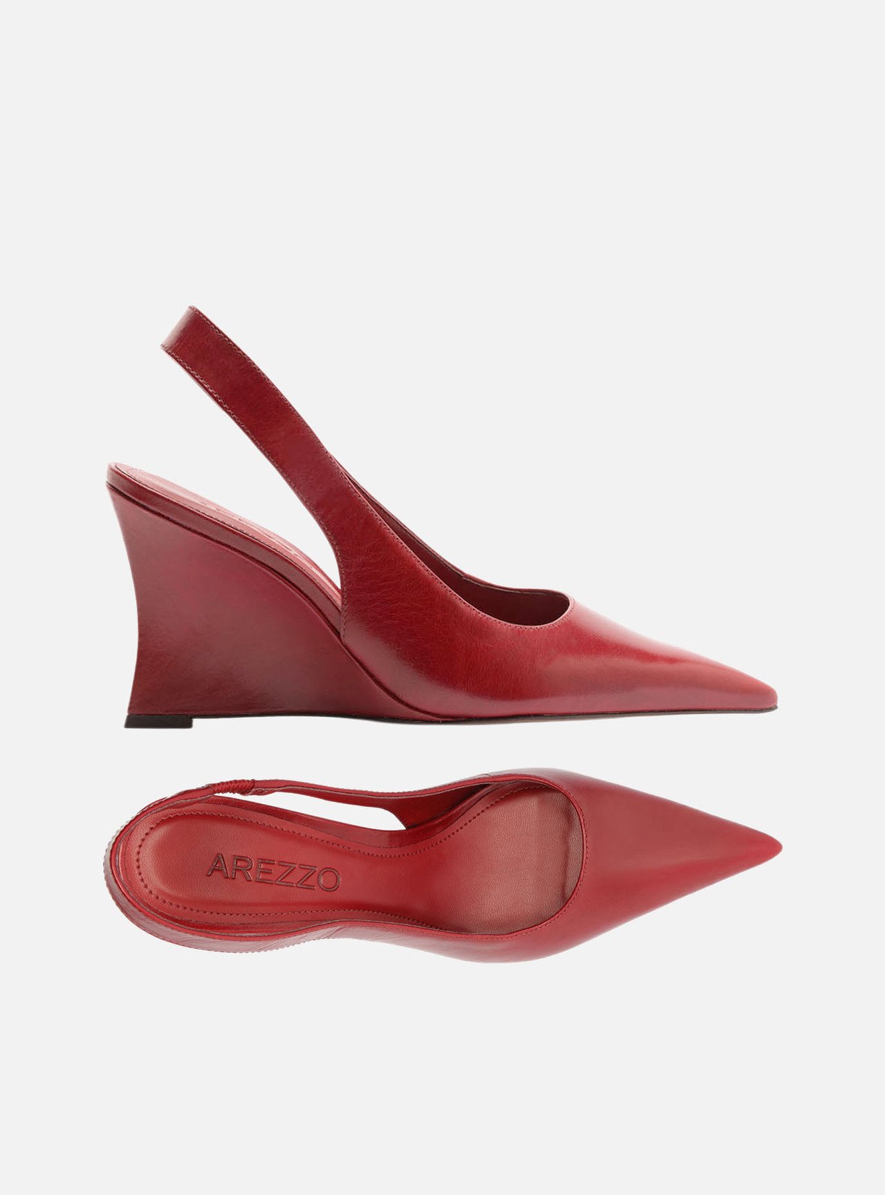 Scarpin Vermelho Couro Anabela Slingback — foto 5