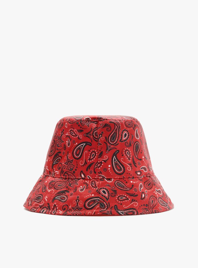 Chapéu Bucket Vermelho Estampado Paisley Brizza
