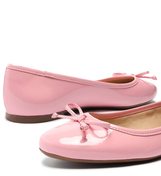 Sapatilha Rosa Verniz Laço
