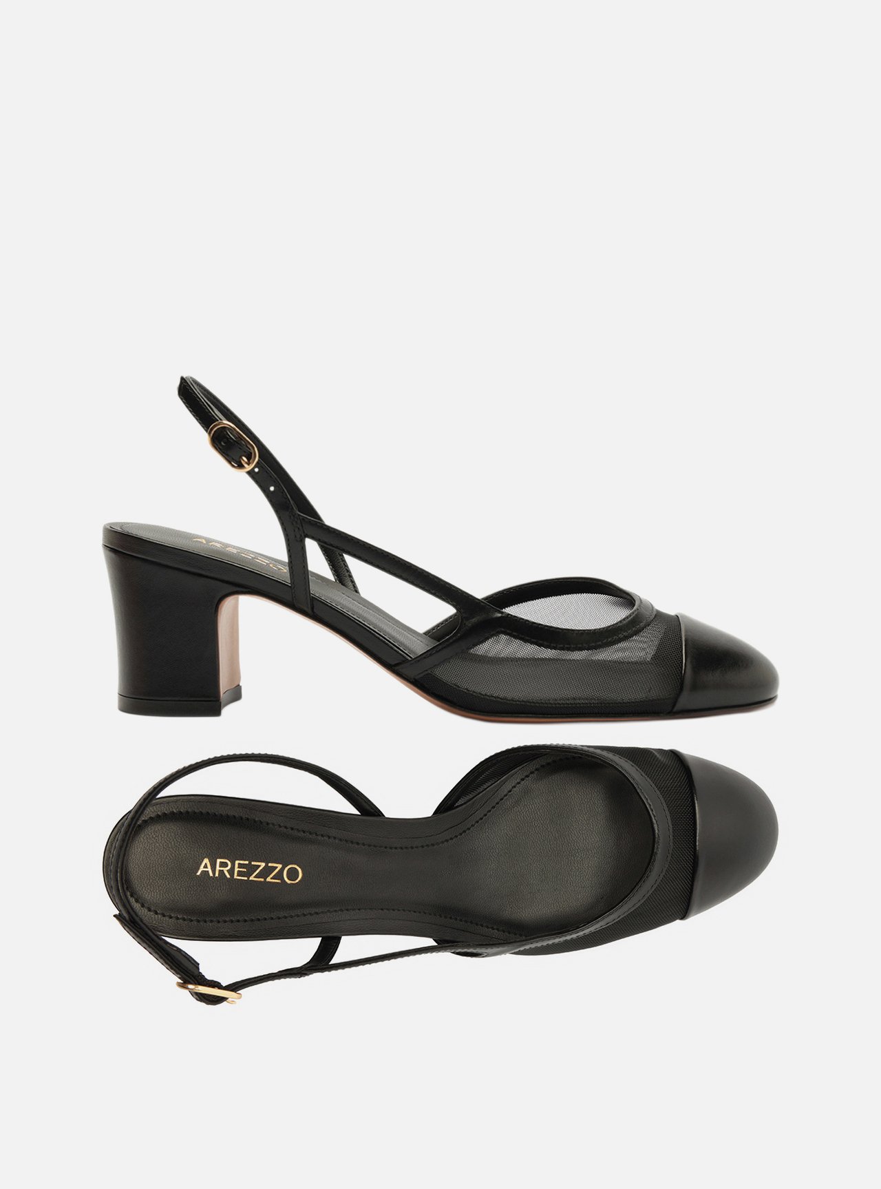 Scarpin Preto Salto Bloco Slingback — foto 5