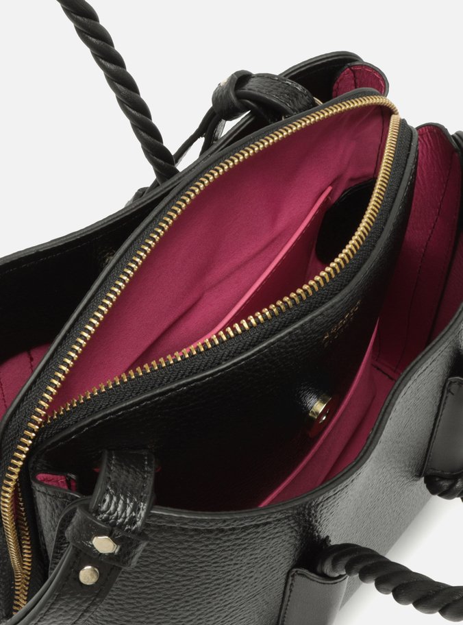 Bolsa Tote Preta Giorno Grande Alça Trançada