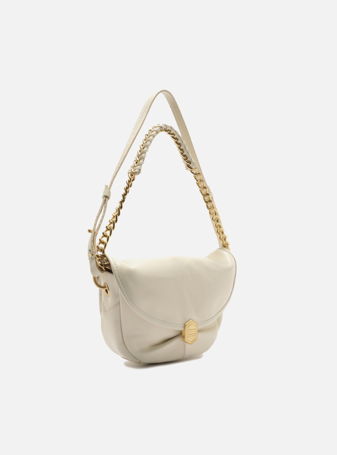 Bolsa Tiracolo Branca Couro Pequena — foto 5