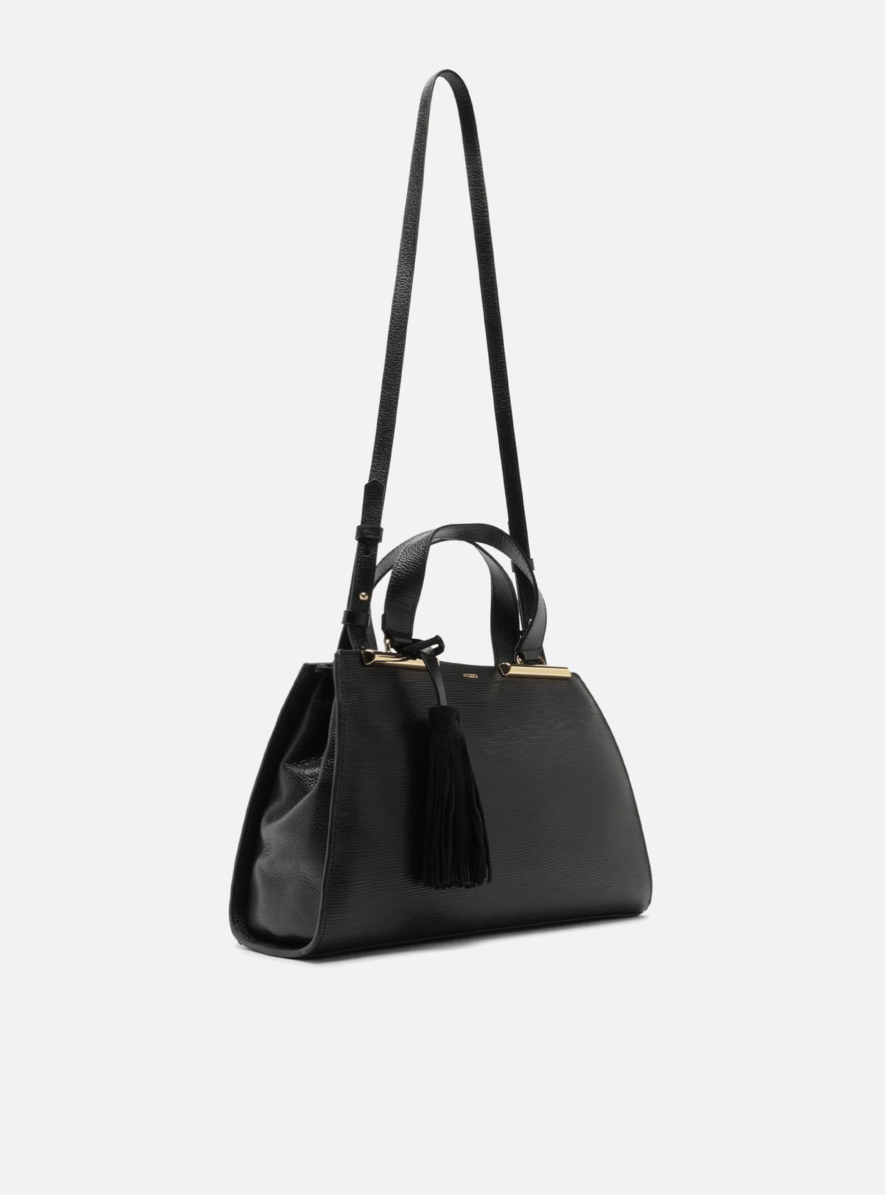 Bolsa Tote Preta Couro Jeni Média — foto 5