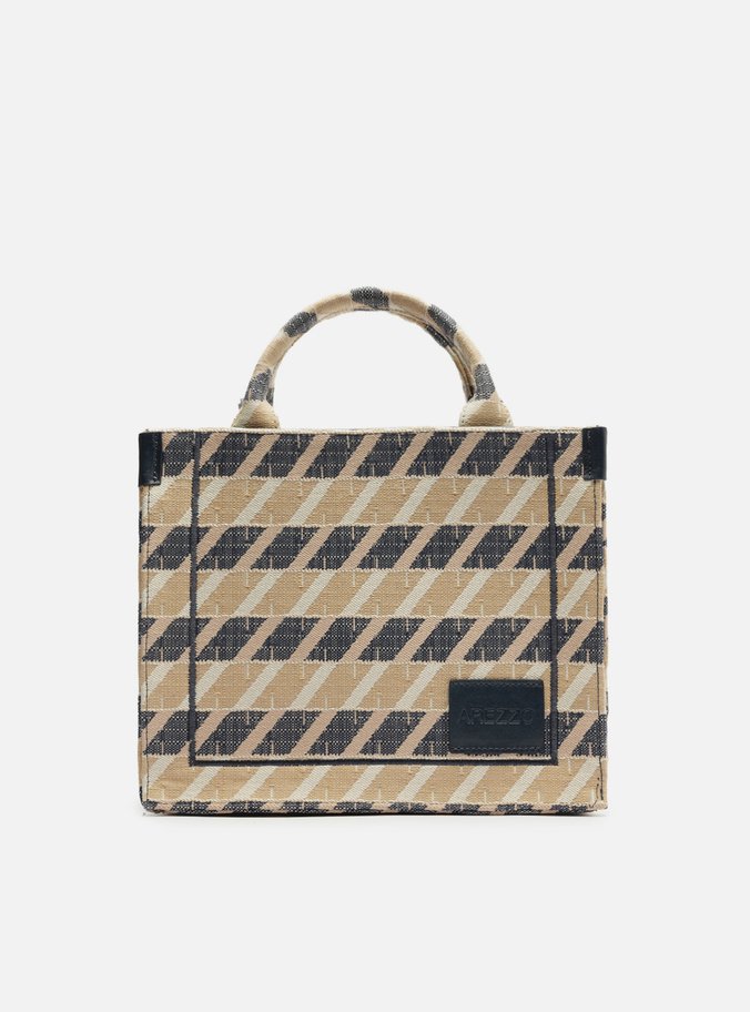 Bolsa Shopping Azul Jacquard Média ZZ Graphic