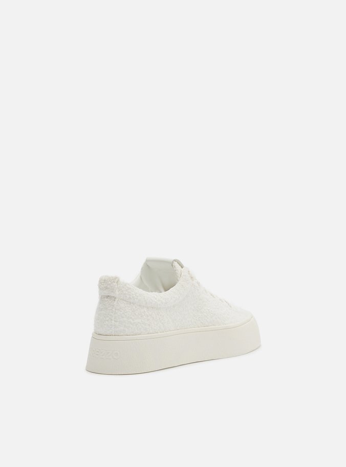 Tênis Branco Bouclé Amarração Casual