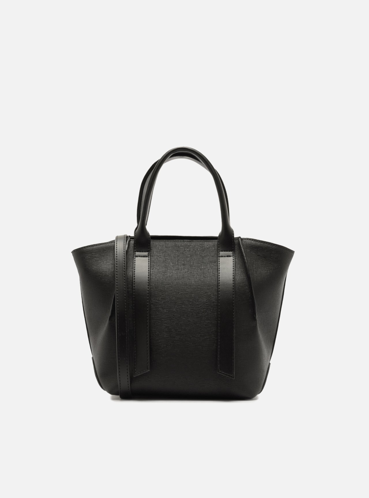 Bolsa Tote Preta Média Tiras — foto 3