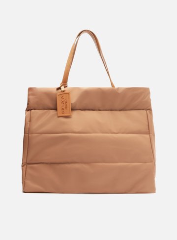 Bolsa Shopping Marrom Nylon Gigi Grande