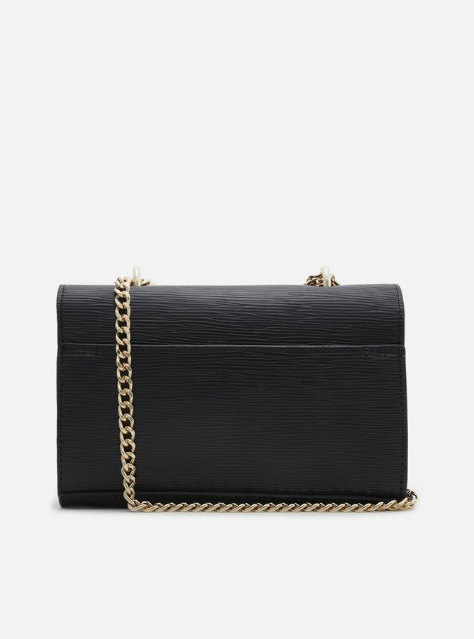 Bolsa Tiracolo Preta Couro Abraccio Pequena