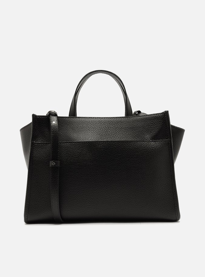 Bolsa Tote Preta Grande Logo Perfurado