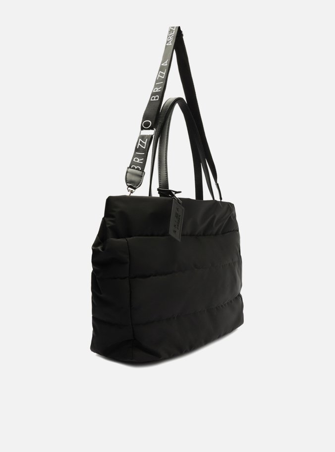 Bolsa Shopping Preta Nylon Gigi Grande