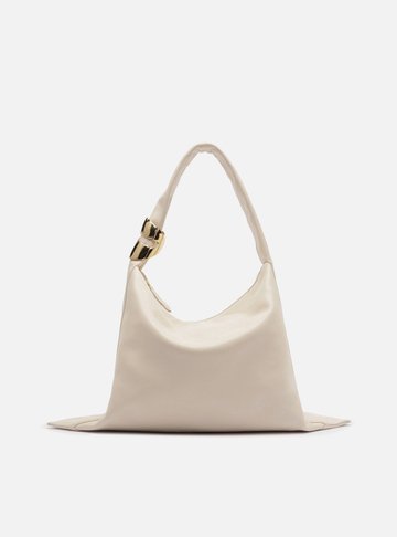 Bolsa Hobo Branca Couro Grande Metal Lenny Niemeyer