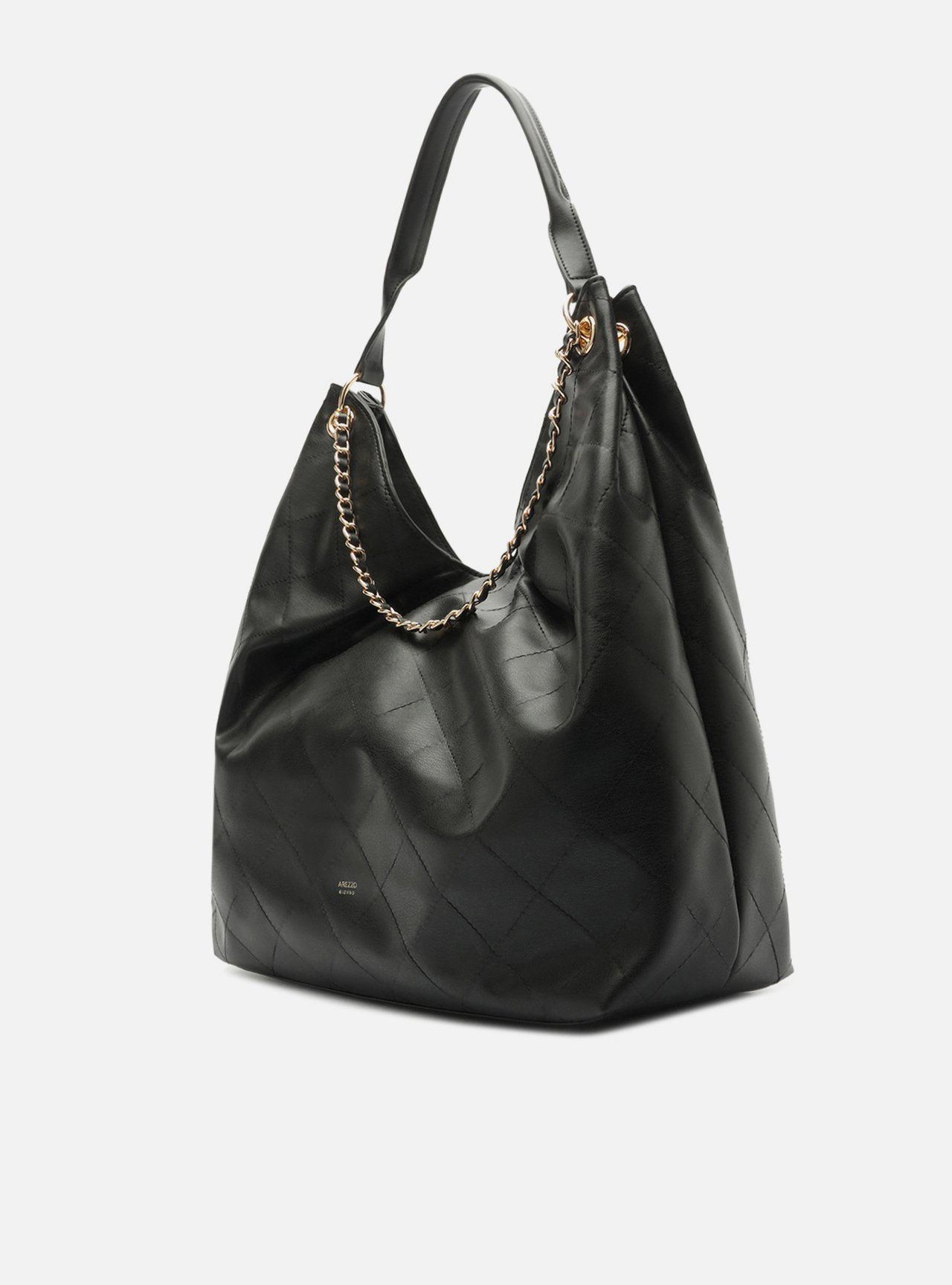 Bolsa Hobo Preta Grande Matelassê Alça Corrente — foto 2