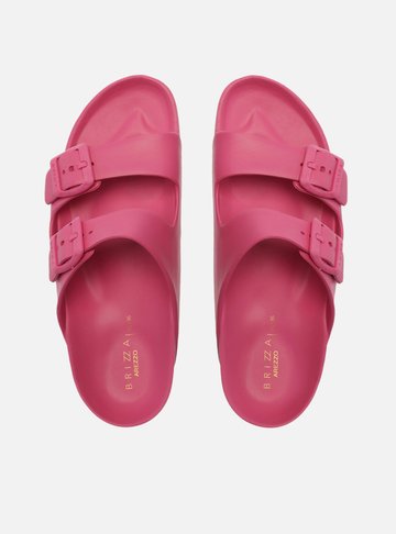 Slide Rosa Pink Flatform Tiras Brizza