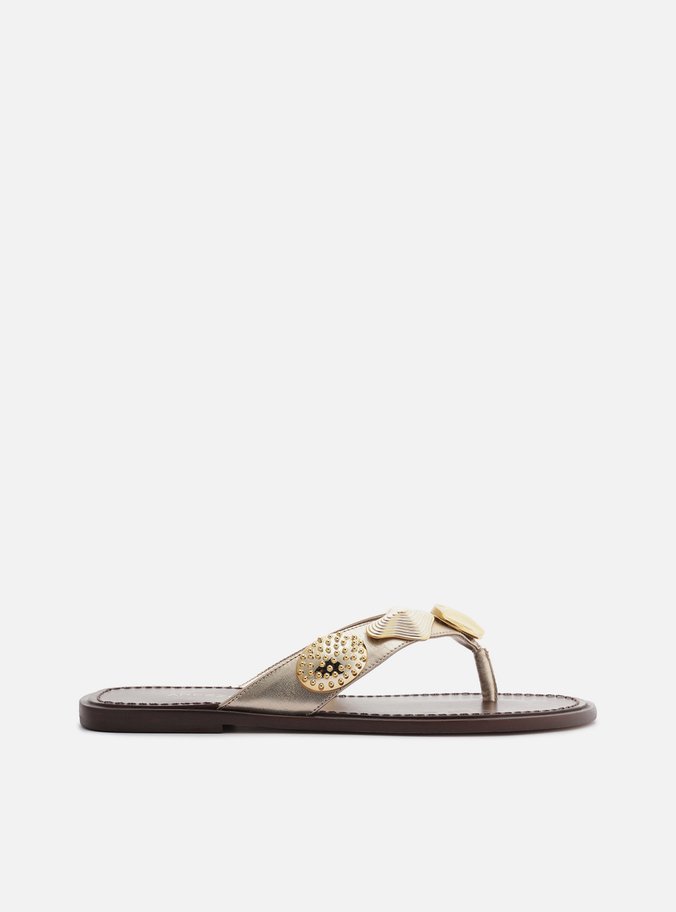 Rasteira Dourada Flip Flop Metais