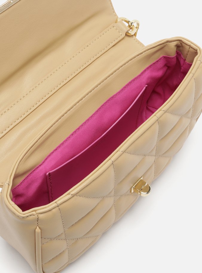 Bolsa Tiracolo Bege Matelassê Média