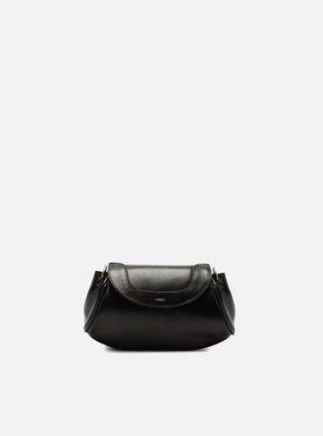 Arezzo — Bolsa Tiracolo Preta Couro Pequena Flap Bag