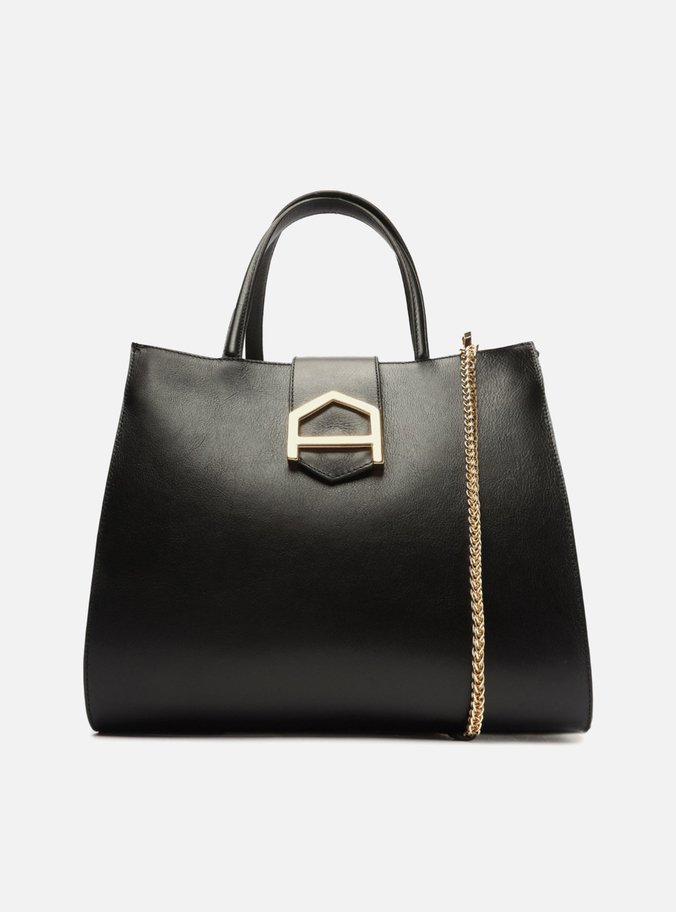 Bolsa Tote Preta Couro A001 Grande