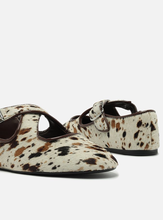Sapatilha Animal Print Tiras Cruzadas