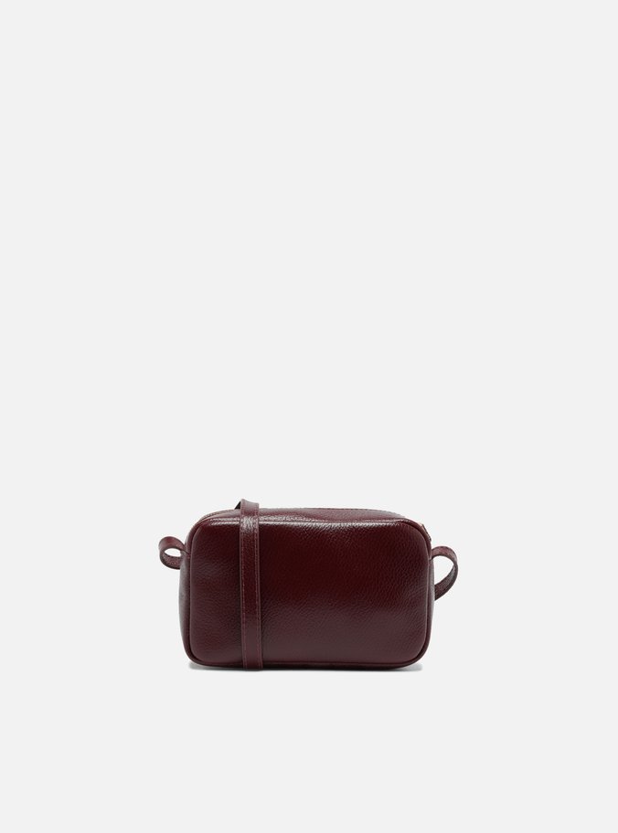 Bolsa Tiracolo Vinho Couro Pequena Tag Metal